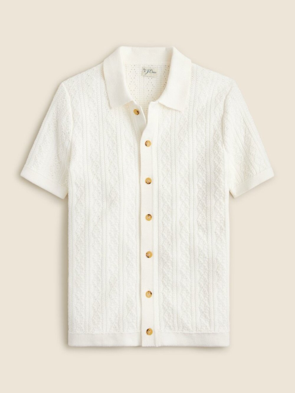 J.Crew Heritage Cotton Pointelle-Stitch Sweater Polo